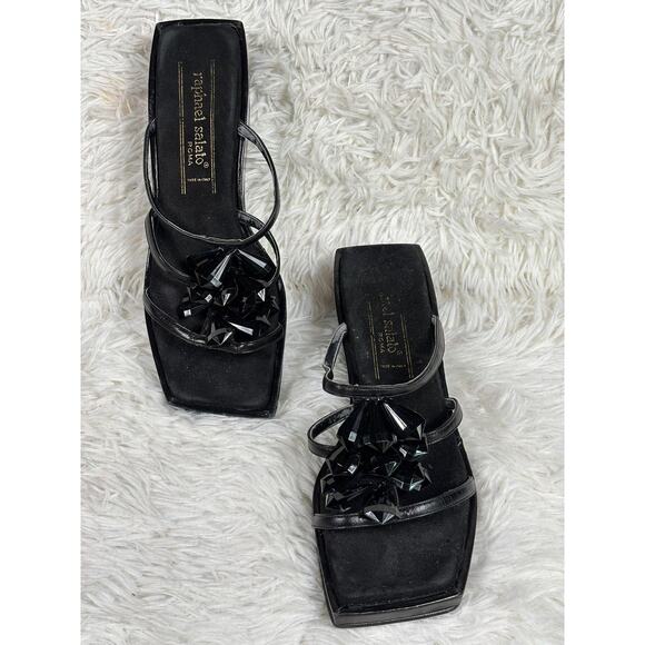 Raphael Salato Shoes Womens Size 39 Platform Wedge Sandals Beaded Made in Italy - Picture 1 of 5